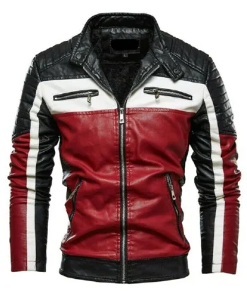 Men’s Real Leather Customized Multi-Colored Biker Jacket